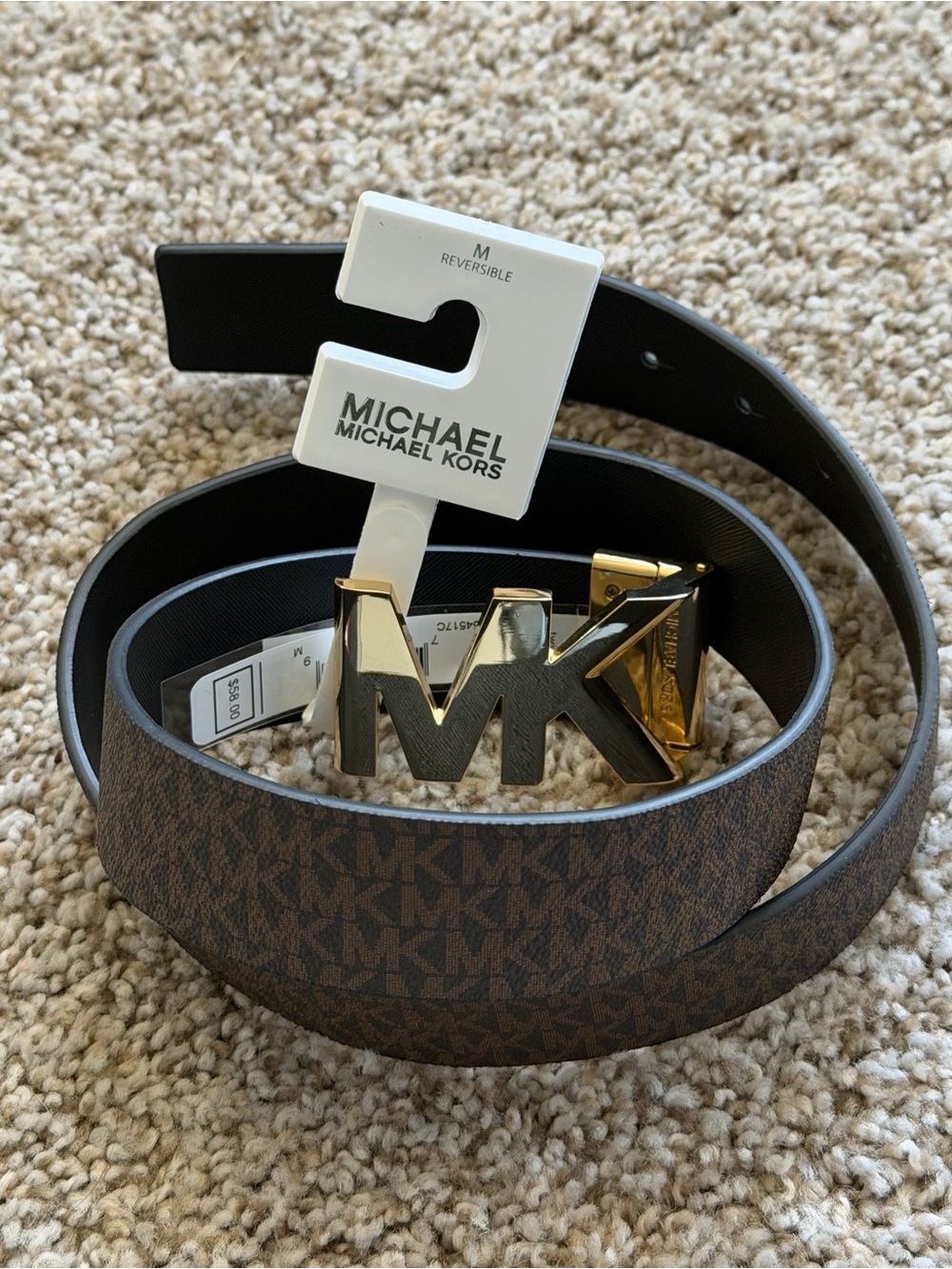 NWT Michael Kors Reversible Gold Tone Designer Women’s Belt